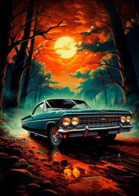 Quadro Decorativo Clássicos da Estrada Impala 67 - Imagem 3
