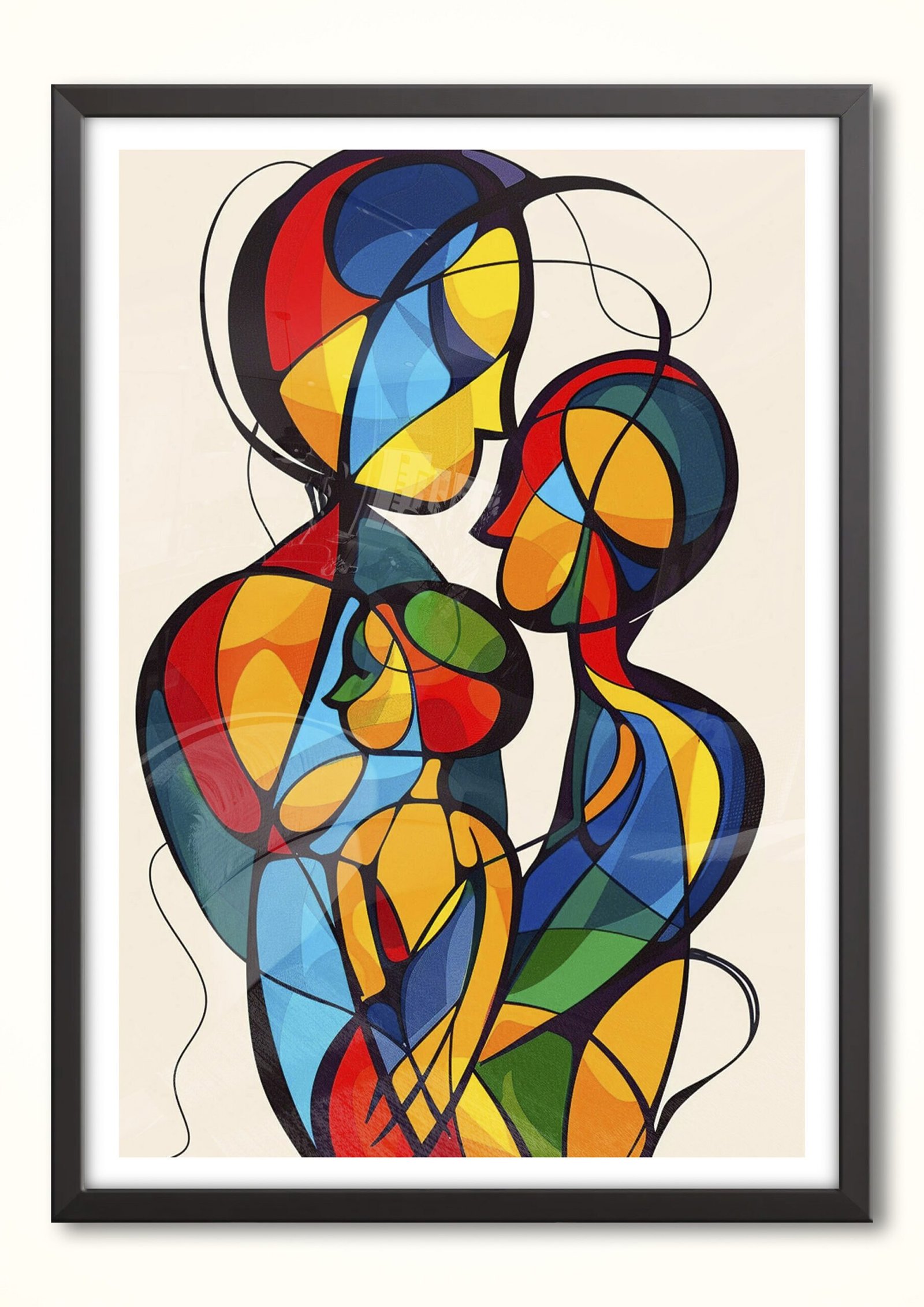 Quadro Decorativo Abstrato: Laços em Cores Conexão e Harmonia