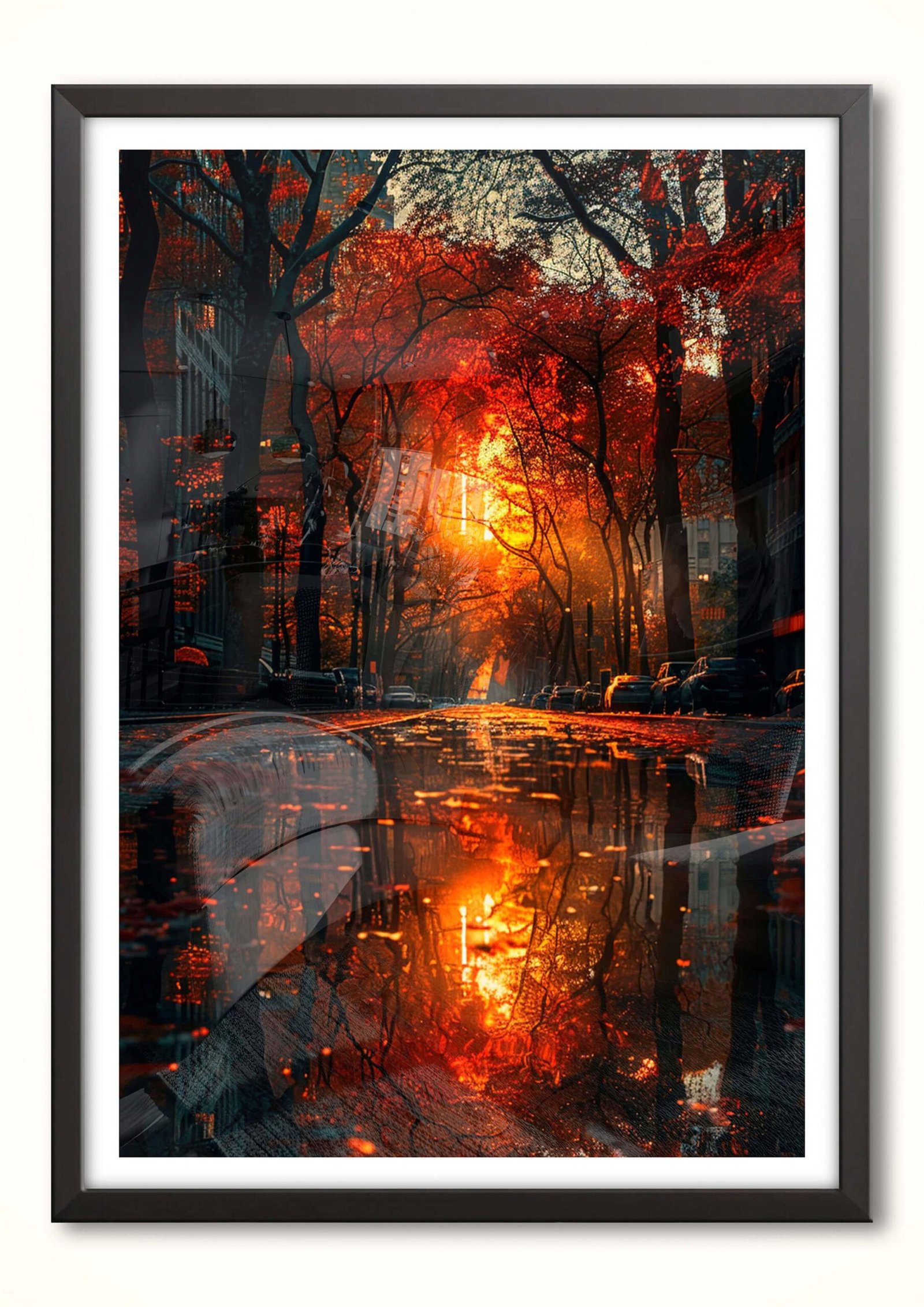 Quadro Decorativo Reflexos de Outono na Cidade
